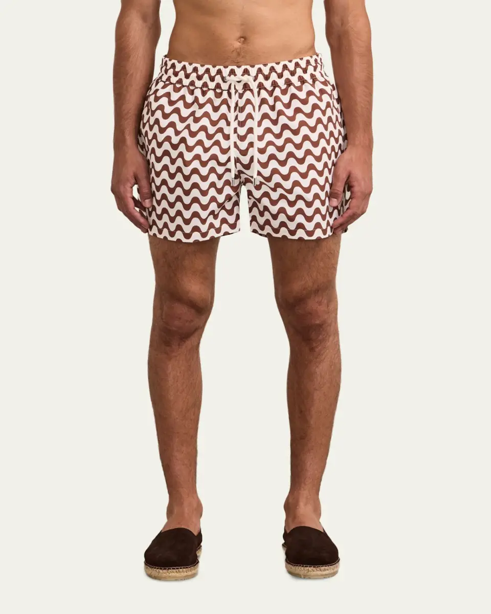 Frescobol Carioca Men's Copacabana Wave-Print Swim Trunks | Thumbnail 3 Frescobol Carioca Men's Copacabana Wave-Print Swim Trunks | Thumbnail 3