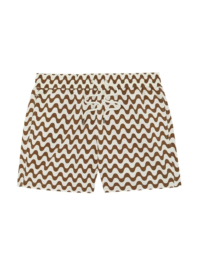 Men's Copacabana Wave-Print Swim Trunks