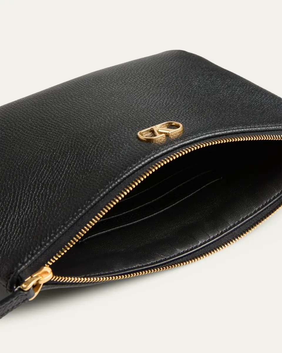Valentino Garavani Medium Grain Leather Flat Pouch Bag | Thumbnail 3 Valentino Garavani Medium Grain Leather Flat Pouch Bag | Thumbnail 3