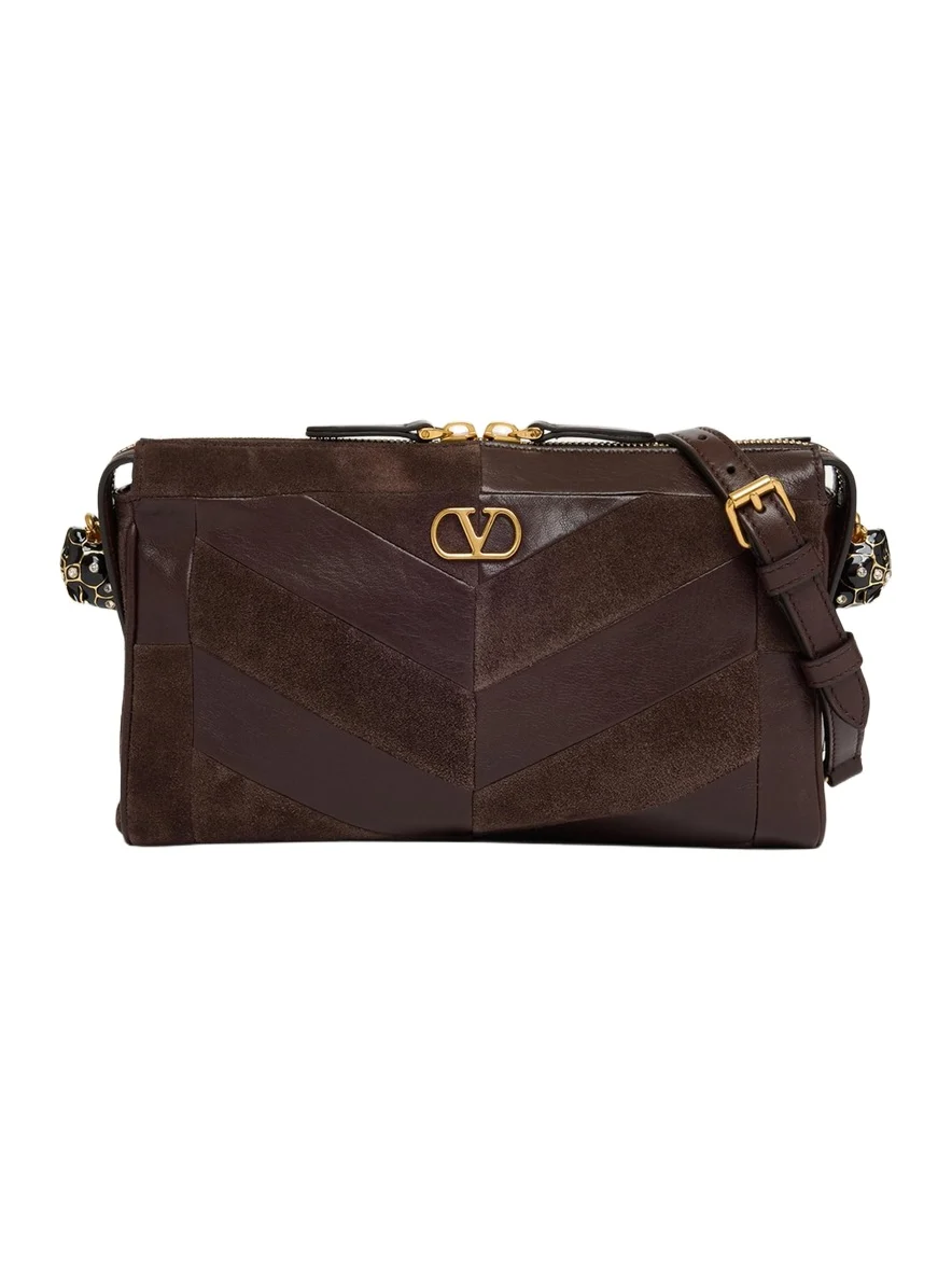 Valentino Garavani Panthea Small Patchwork Chevron Shoulder Bag