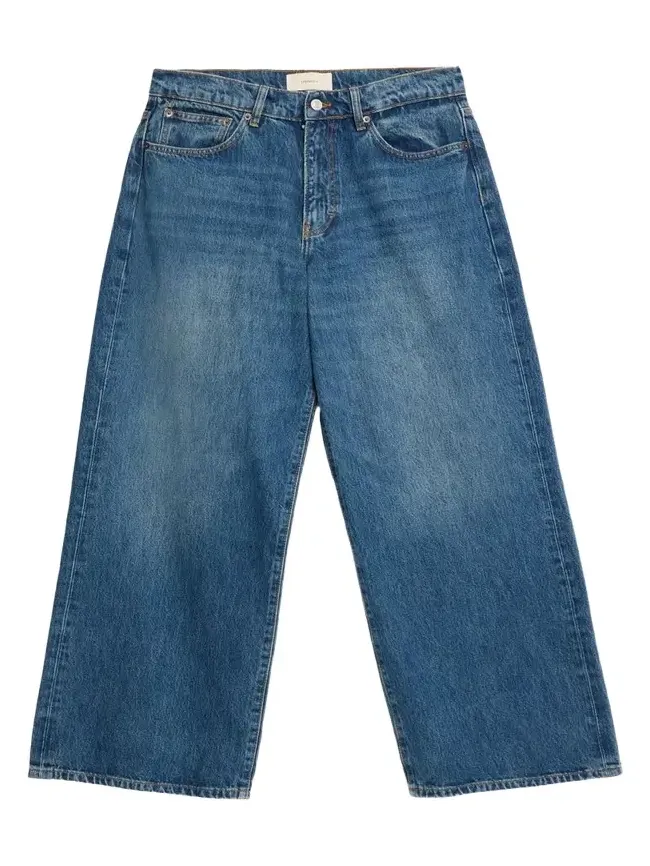 Men's Dark Blue Wide-Leg Denim Jeans Men's Dark Blue Wide-Leg Denim Jeans