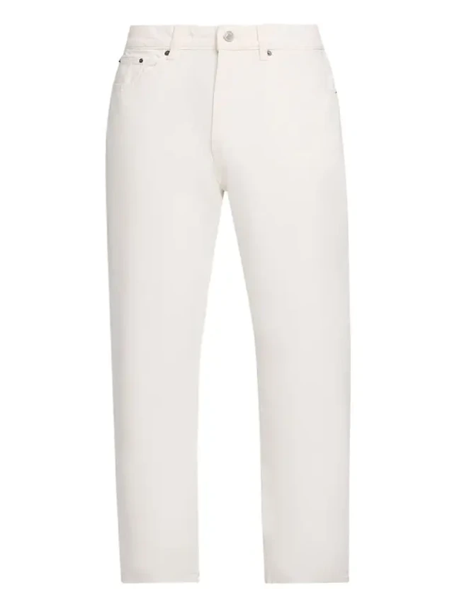 Men's White Denim Loose-Fit Jeans