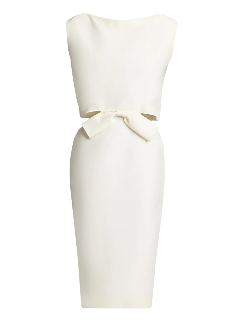 Sleeveless Bow Draped-Back Cutout Midi Dress