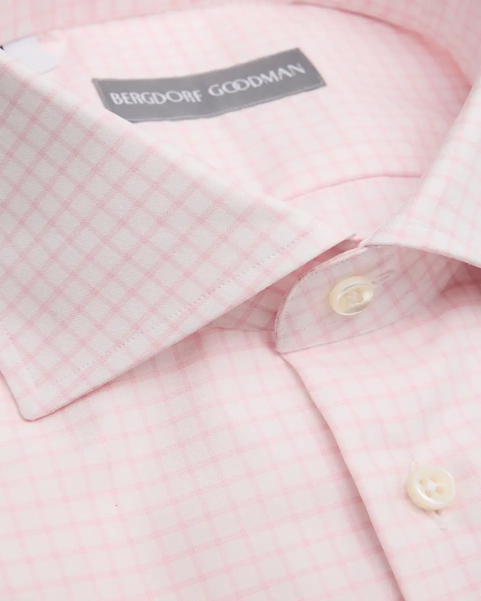 Bergdorf Goodman Men's Cotton Grid Check Dress Shirt | Thumbnail 2
