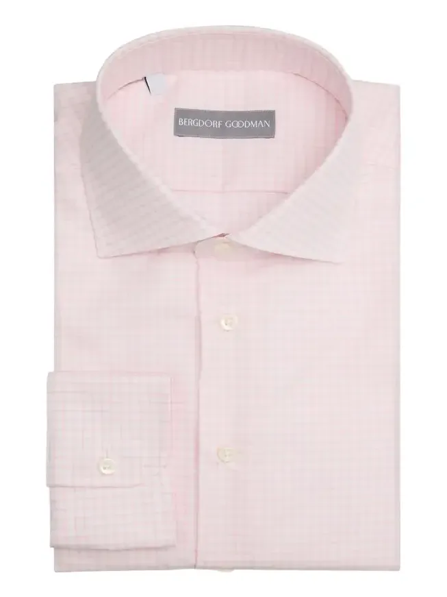 Bergdorf Goodman Men's Cotton Grid Check Dress Shirt