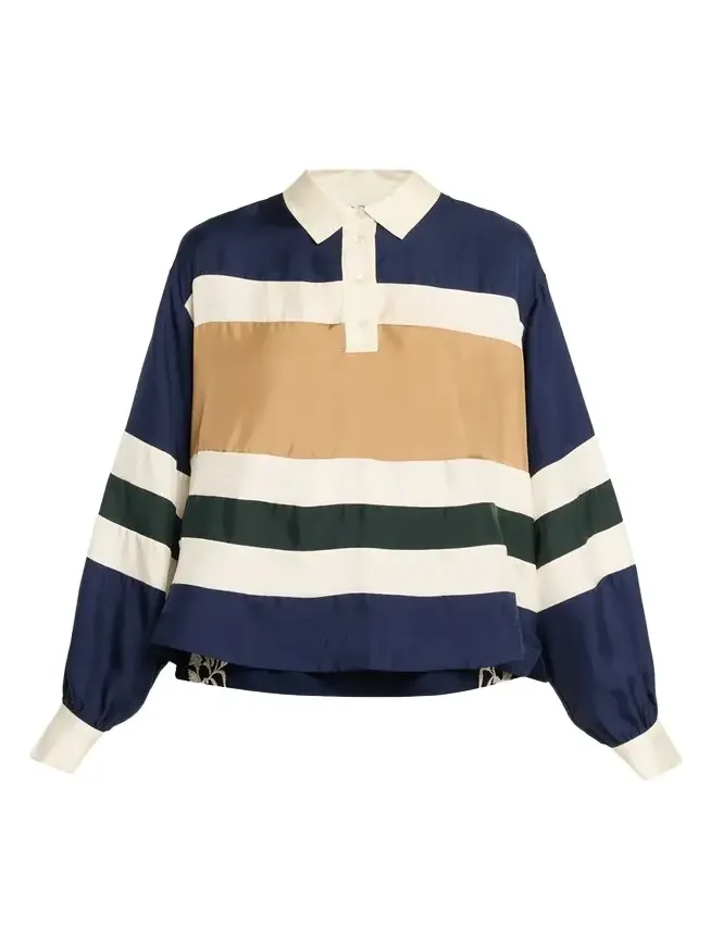 Juliet Stripe Long-Sleeve Polo Juliet Stripe Long-Sleeve Polo