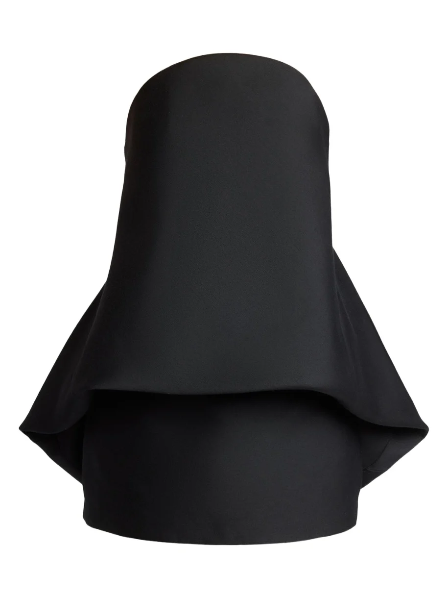 Strapless Draped Mini Balloon Dress Strapless Draped Mini Balloon Dress