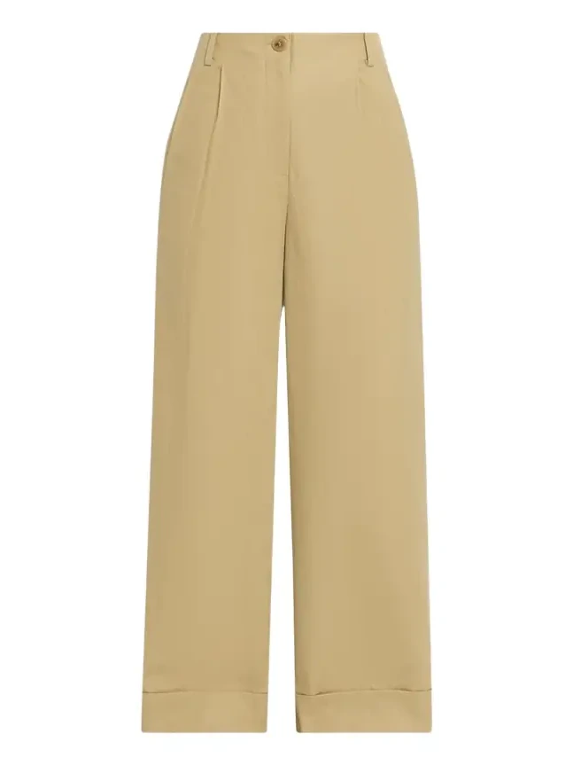 Delilah Wide-Leg Twill Pants