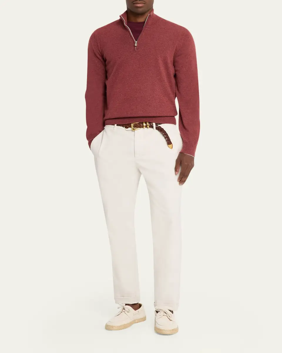 Brunello Cucinelli Men's Suede Jute-Sole Boat Shoes | Thumbnail 3