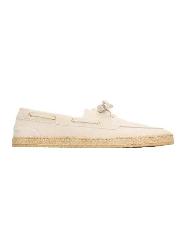 Brunello Cucinelli Men's Suede Jute-Sole Boat Shoes