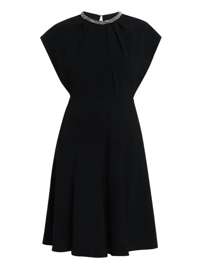 Beaded Crepe A-Line Midi Dress Beaded Crepe A-Line Midi Dress