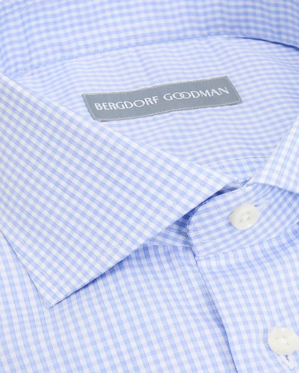 Bergdorf Goodman Men's Cotton Micro-Check Point Collar Dress Shirt | Thumbnail 2