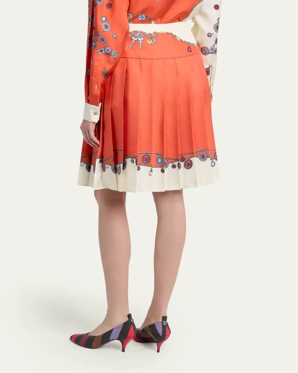 Versace Printed Silk Twill Skirt | Thumbnail 3