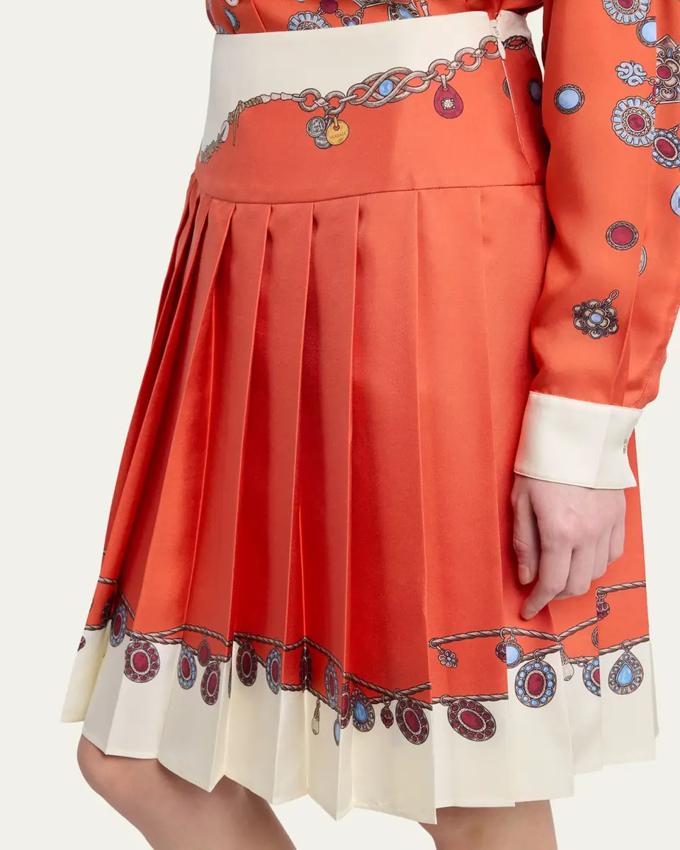 Versace Printed Silk Twill Skirt | Thumbnail 5
