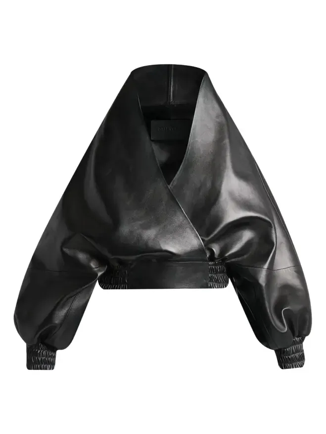 Structured Leather Wrap Jacket Structured Leather Wrap Jacket