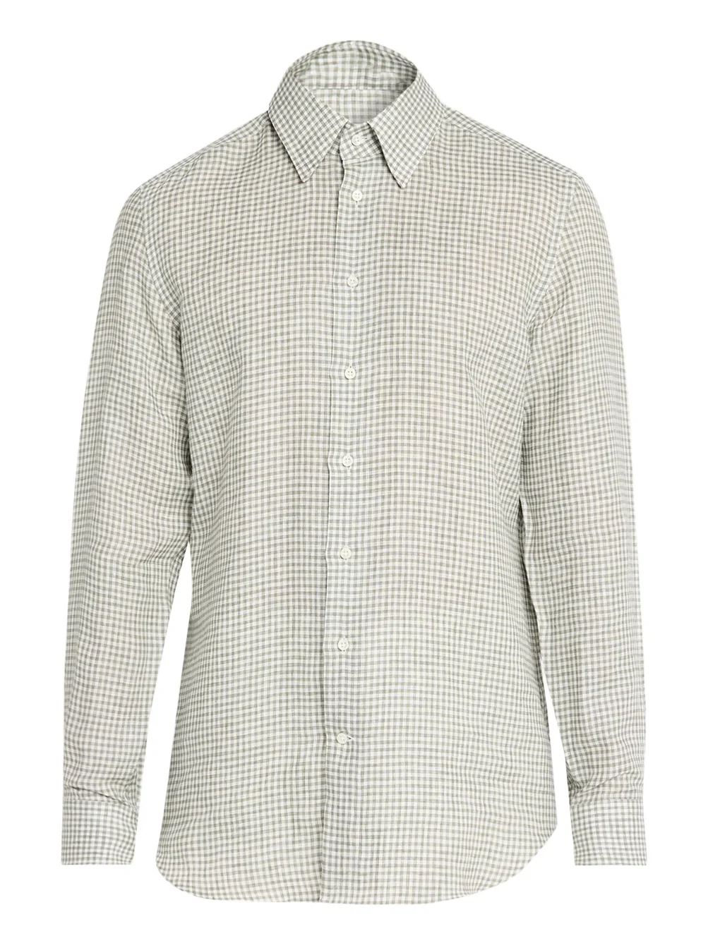 Men's Linen Gingham Check Sport Shirt Men's Linen Gingham Check Sport Shirt