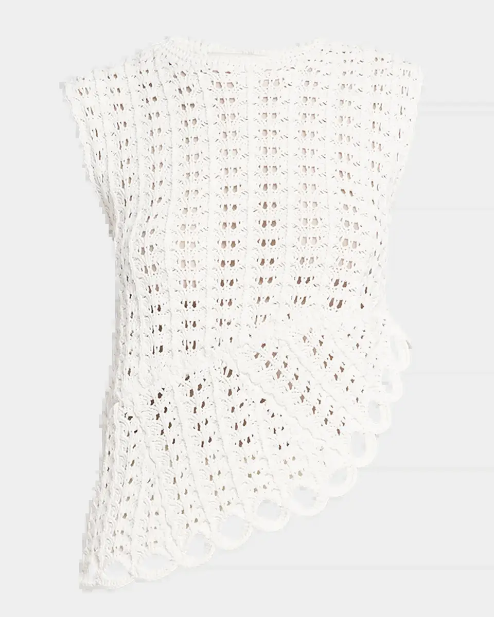 Loulou de Saison Saez Crochet Asymmetric Sleeveless Top | Thumbnail 2