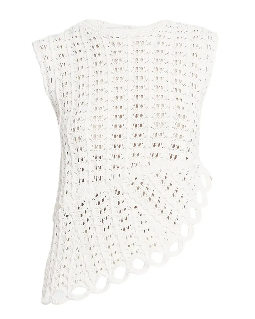 Loulou de Saison Saez Crochet Asymmetric Sleeveless Top | Image 1 Loulou de Saison Saez Crochet Asymmetric Sleeveless Top | Image 1