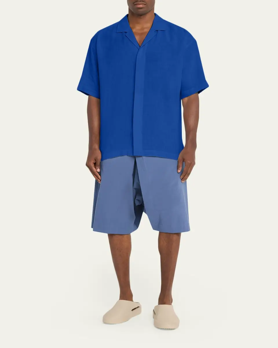 IM MEN Men's Floating Linen Short-Sleeve Shirt | Thumbnail 2