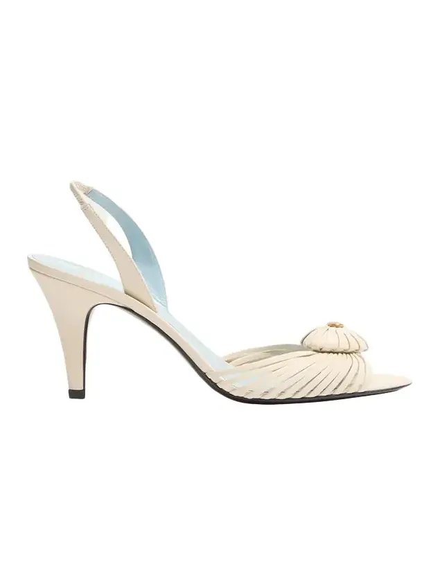 85mm Coeur VLogo Leather Slingback Pumps