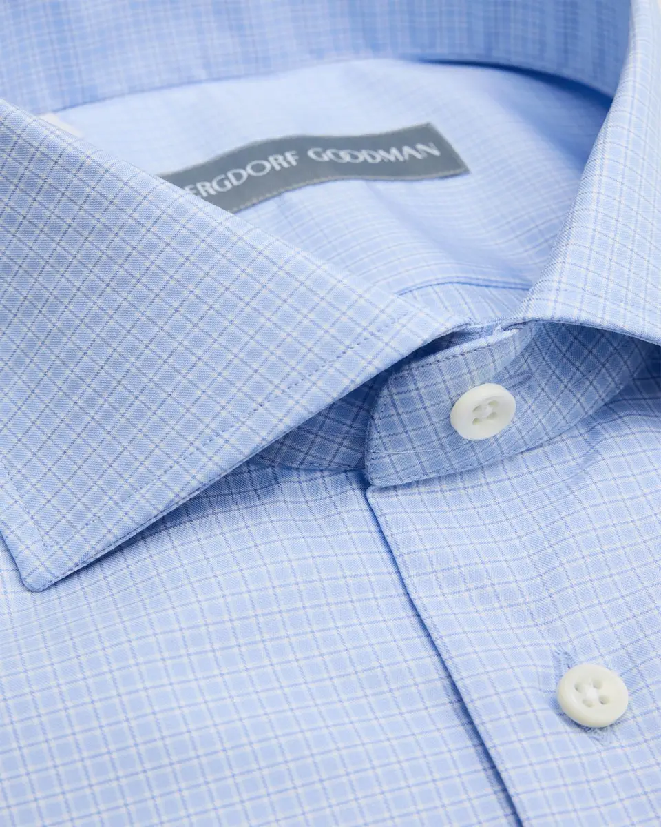Bergdorf Goodman Men's Cotton Micro-Check Dress Shirt | Thumbnail 2