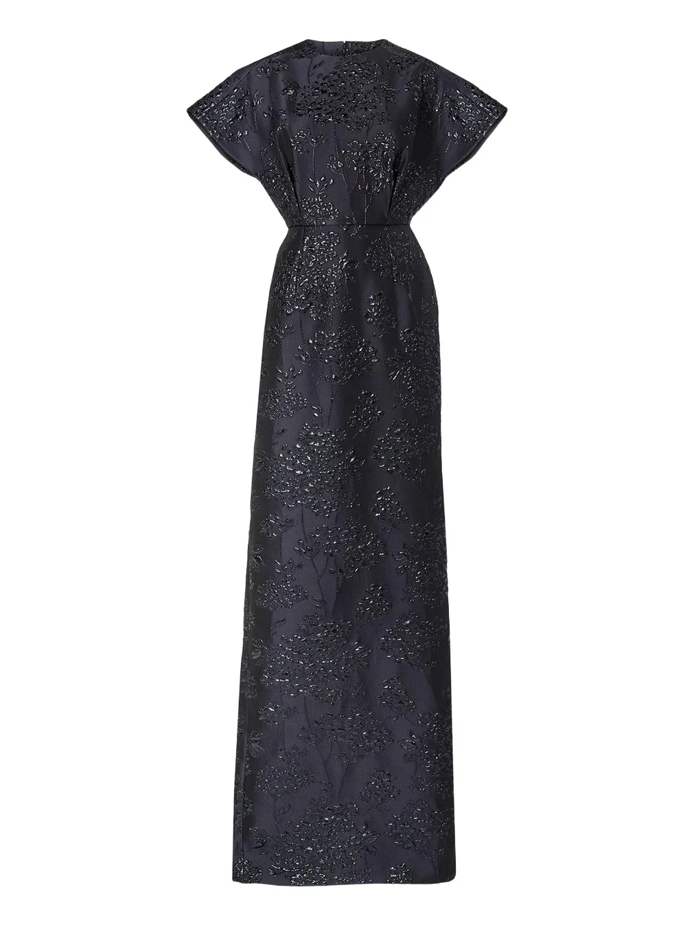 Rosette Collar Fan Bodice Gown