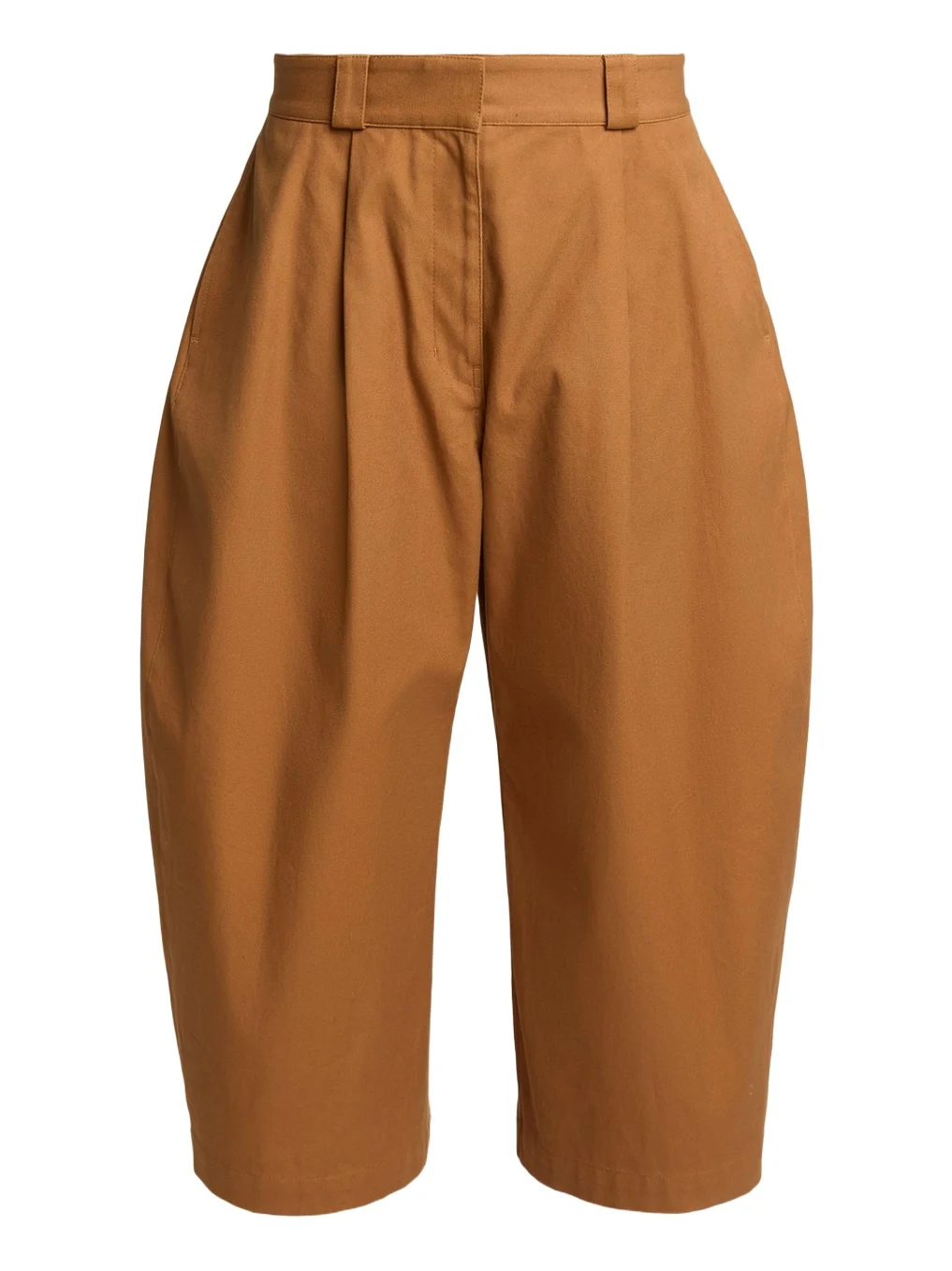 Balenciaga Pleated Barrel-Leg Ankle Bermuda Pants