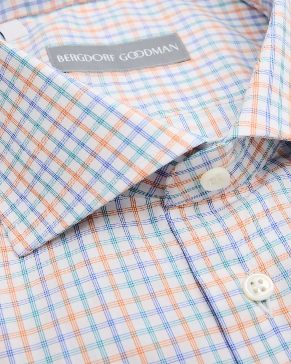 Bergdorf Goodman Men's Cotton Multicolor Plaid Dress Shirt | Thumbnail 2