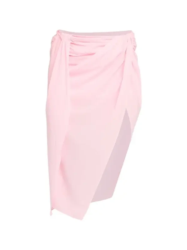 The Pareo Draped Sarong Midi Skirt The Pareo Draped Sarong Midi Skirt