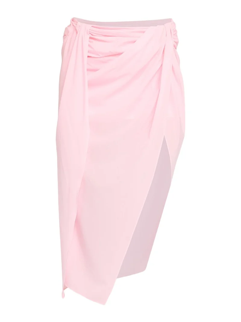 The Pareo Draped Sarong Midi Skirt The Pareo Draped Sarong Midi Skirt