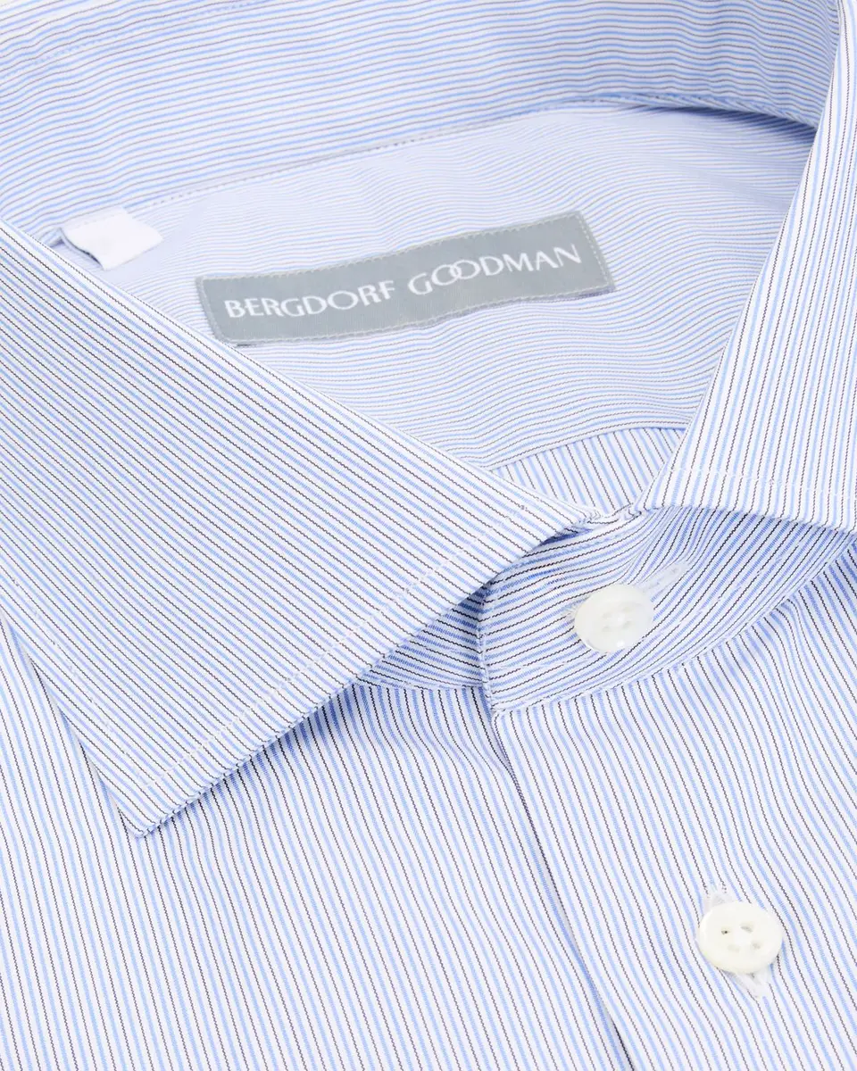 Bergdorf Goodman Men's Cotton Pencil Stripe Spread Collar Dress Shirt | Thumbnail 2