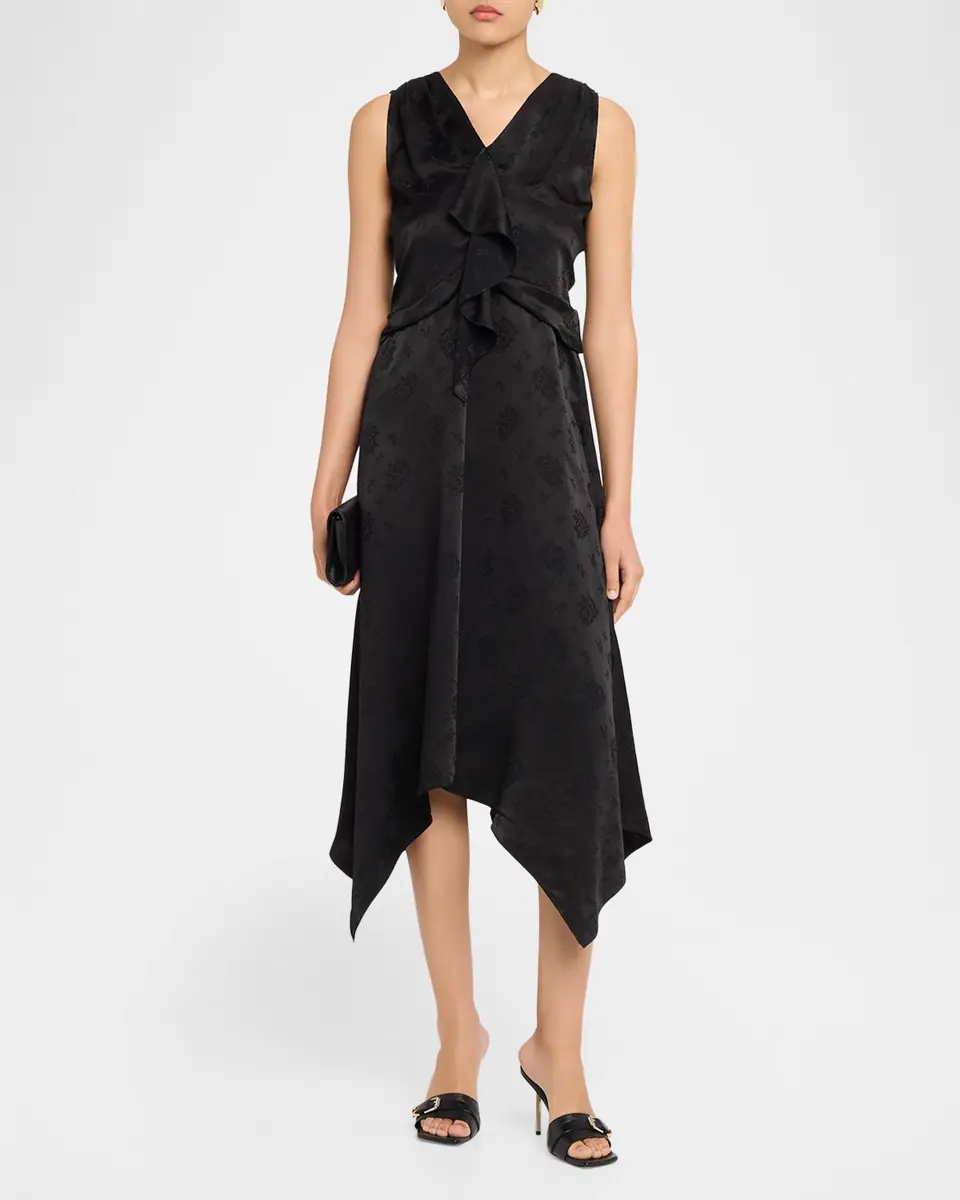 3.1 Phillip Lim Floral Silk Draped Midi Dress | Thumbnail 2