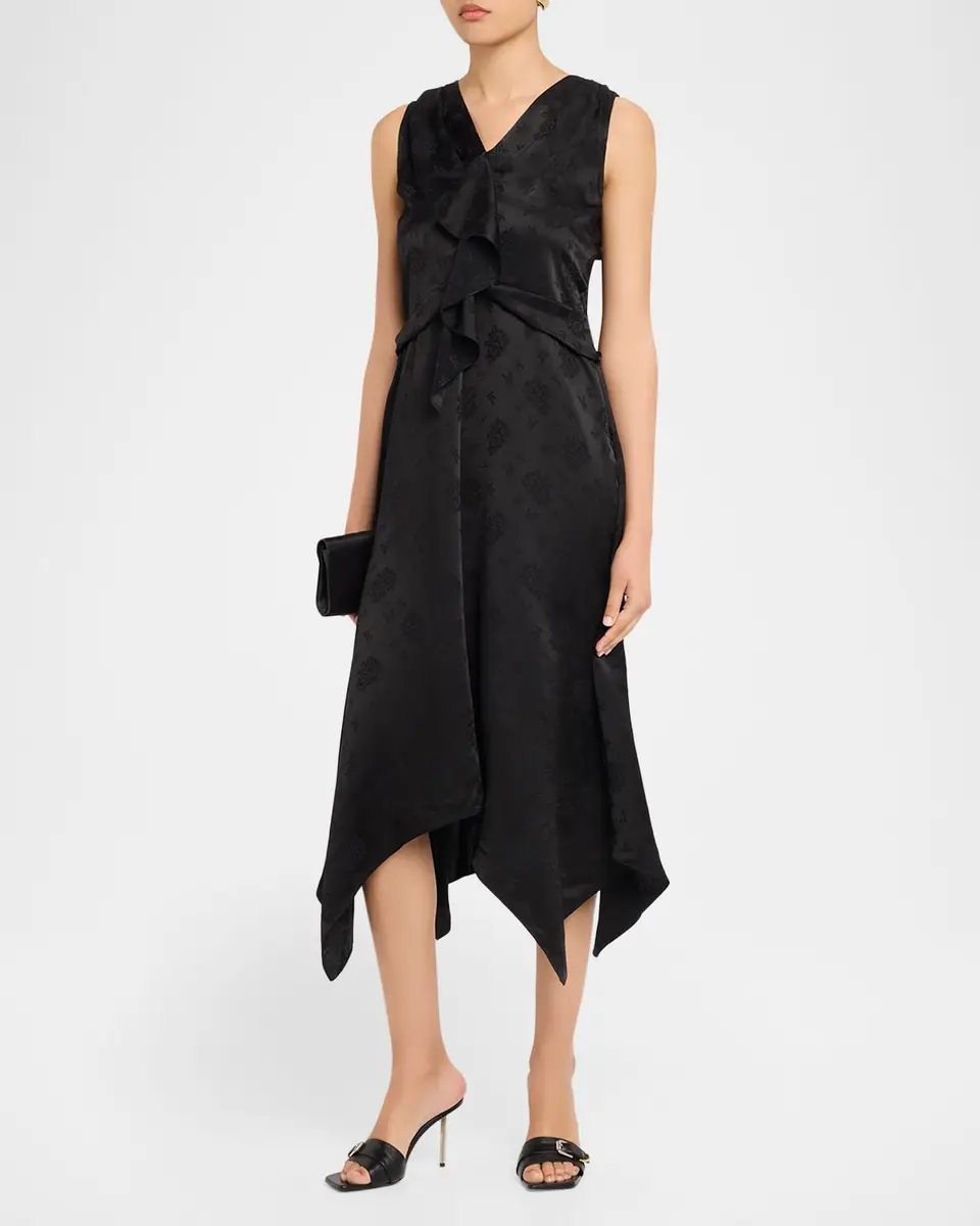 3.1 Phillip Lim Floral Silk Draped Midi Dress | Thumbnail 4