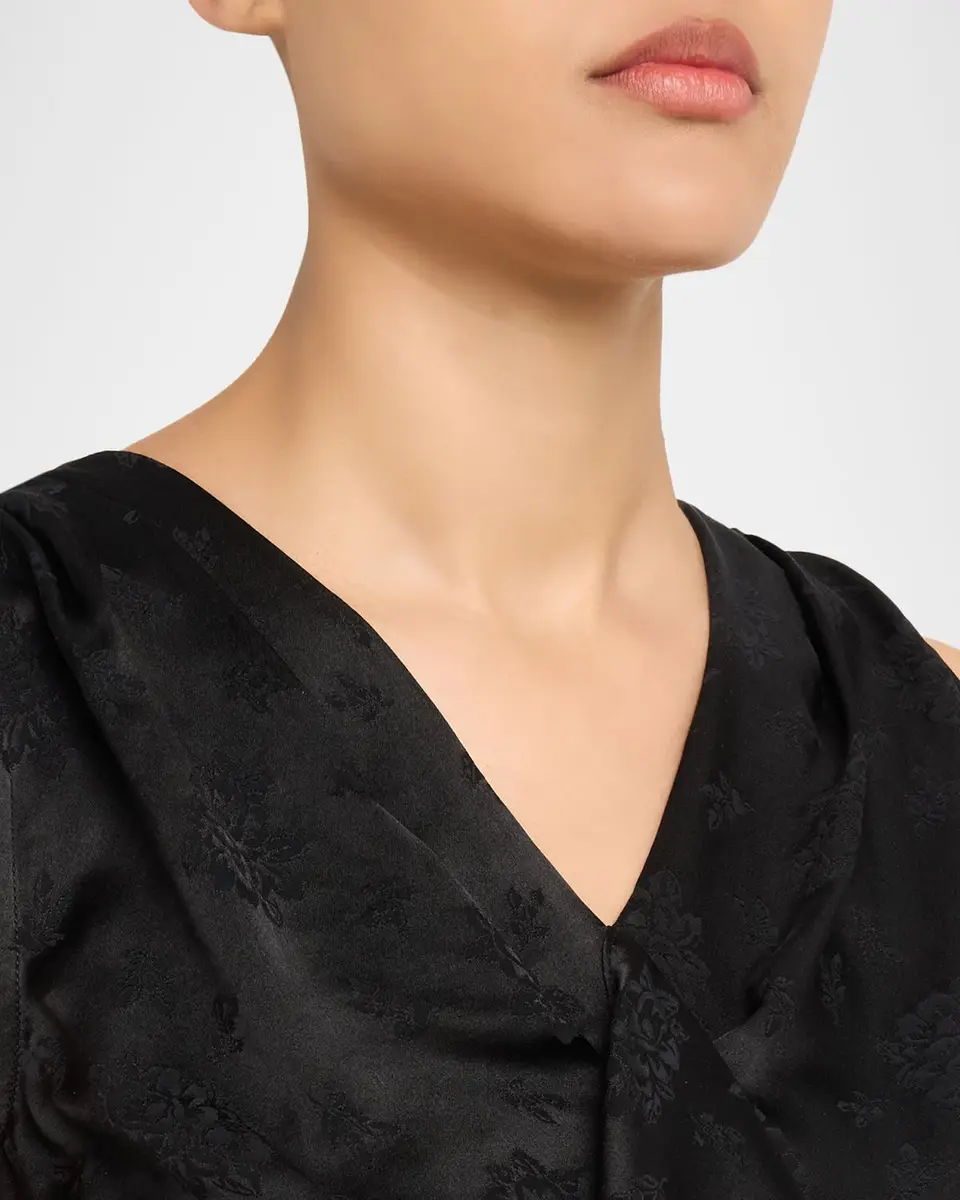 3.1 Phillip Lim Floral Silk Draped Midi Dress | Thumbnail 5