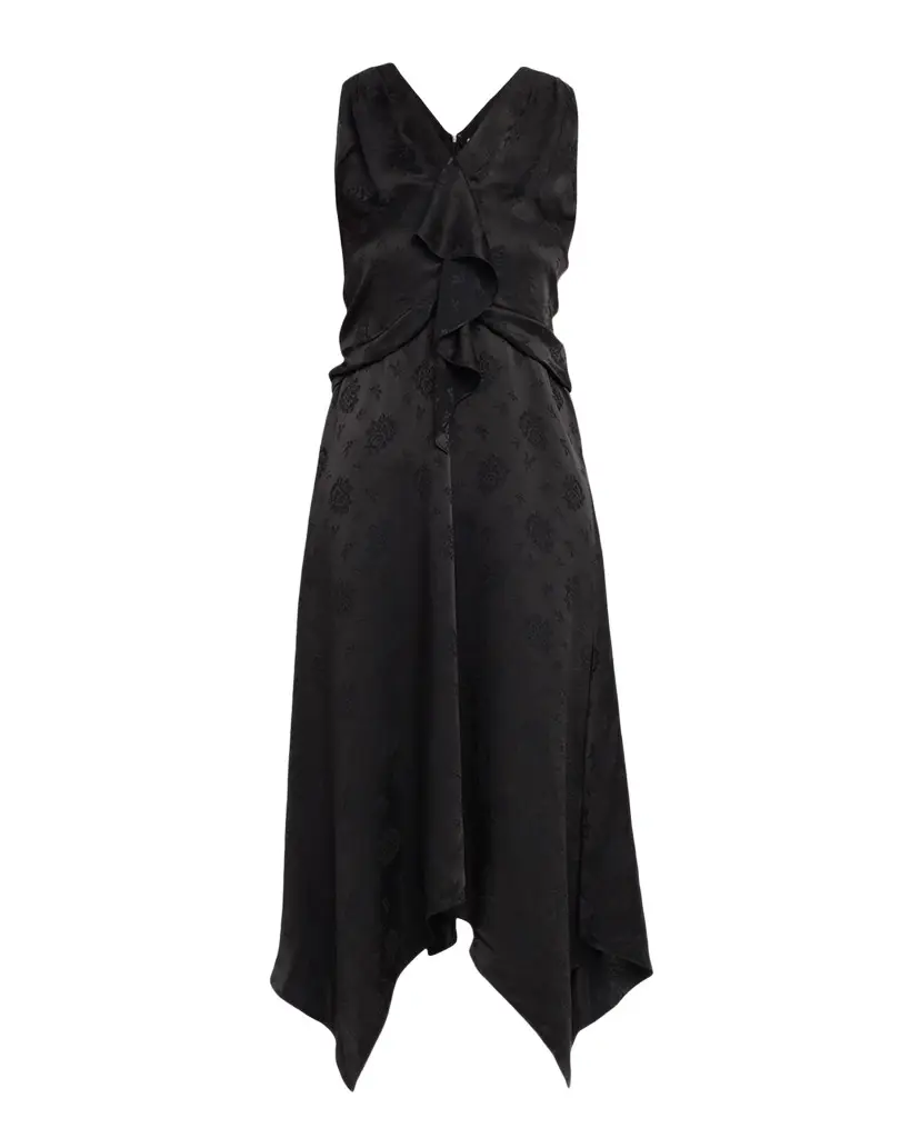 Floral Silk Draped Midi Dress Floral Silk Draped Midi Dress