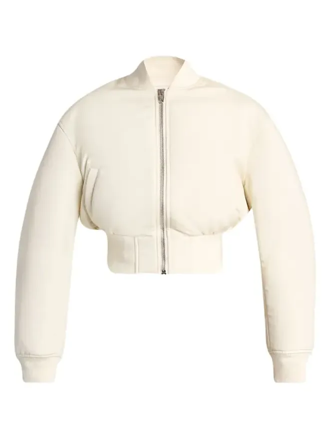 Balenciaga Padded Faille Crop Bomber Jacket