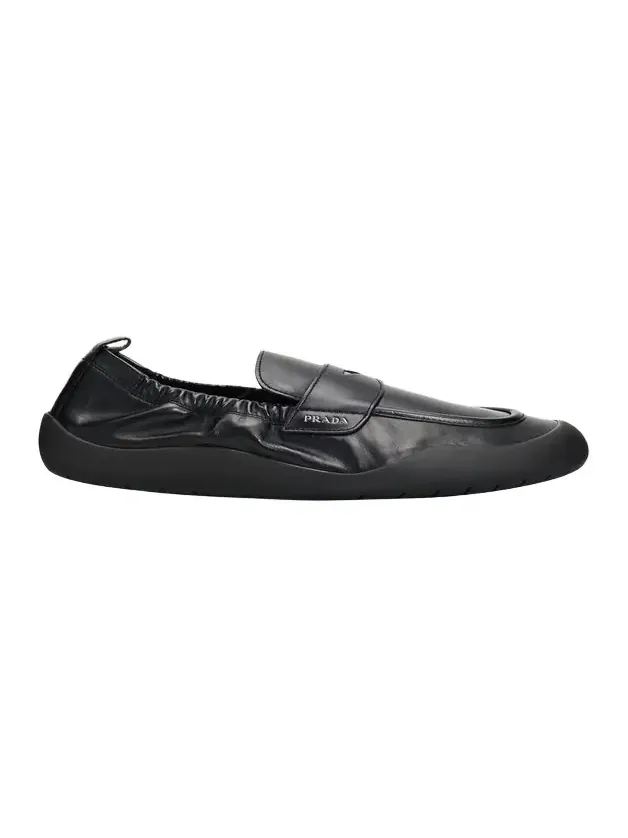 Prada Men's Speedrock Leather Rubber-Sole Penny Loafers