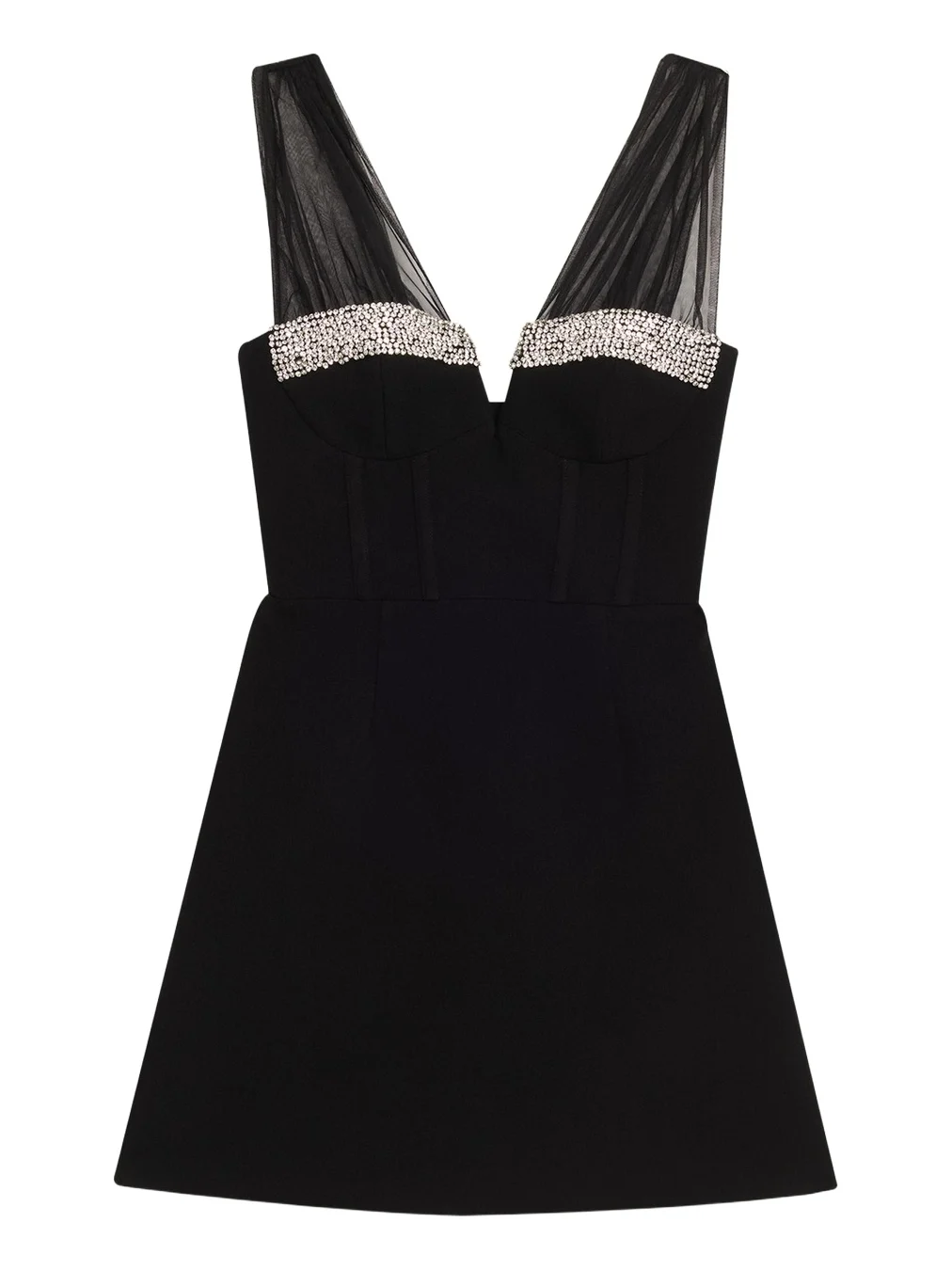 Rebecca Vallance Astros Crystal-Trim Crepe Mini Dress
