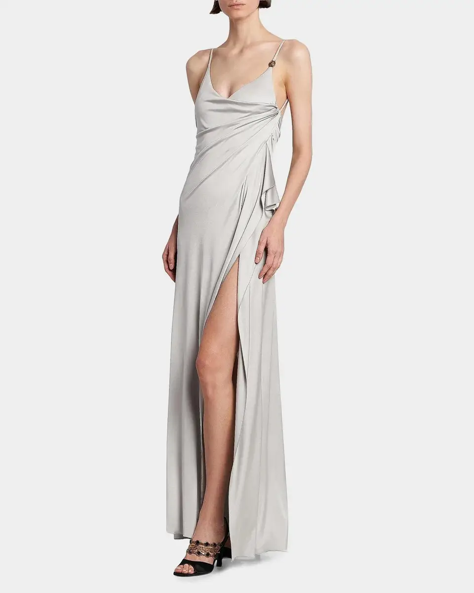 Versace Draped Satin Viscose Gown | Thumbnail 6