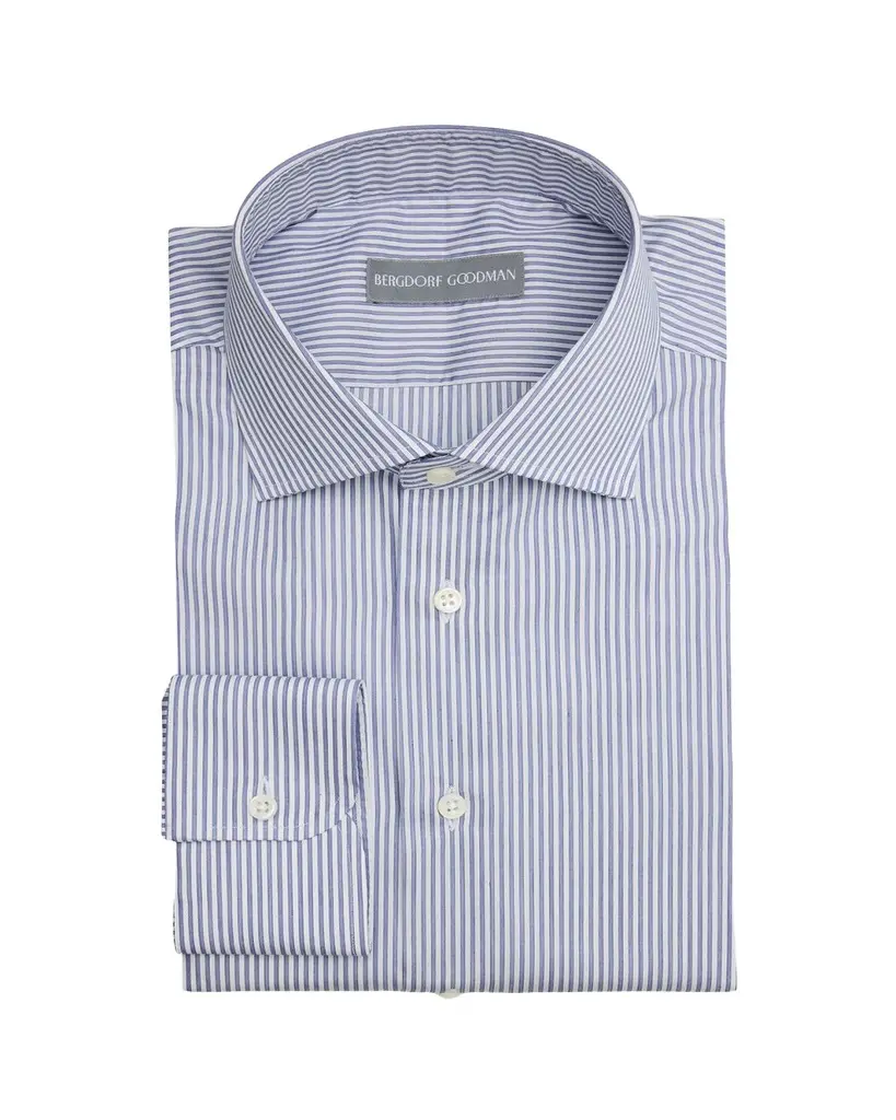 Bergdorf Goodman Men's Cotton Pinstripe Dress Shirt | Image 1 Bergdorf Goodman Men's Cotton Pinstripe Dress Shirt | Image 1
