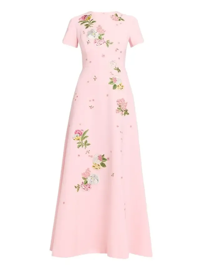Rose Embroidered Sleeveless Trumpet Gown Rose Embroidered Sleeveless Trumpet Gown