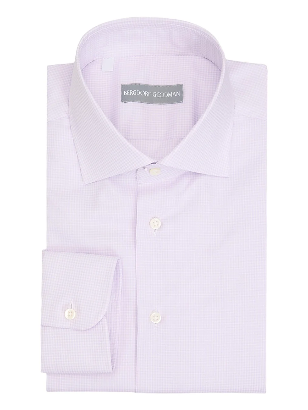 Bergdorf Goodman Men's Cotton Micro-Check Point Collar Dress Shirt
