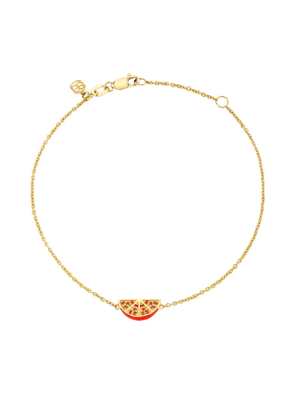 14K Sapphire Orange Slice Fixed Bracelet