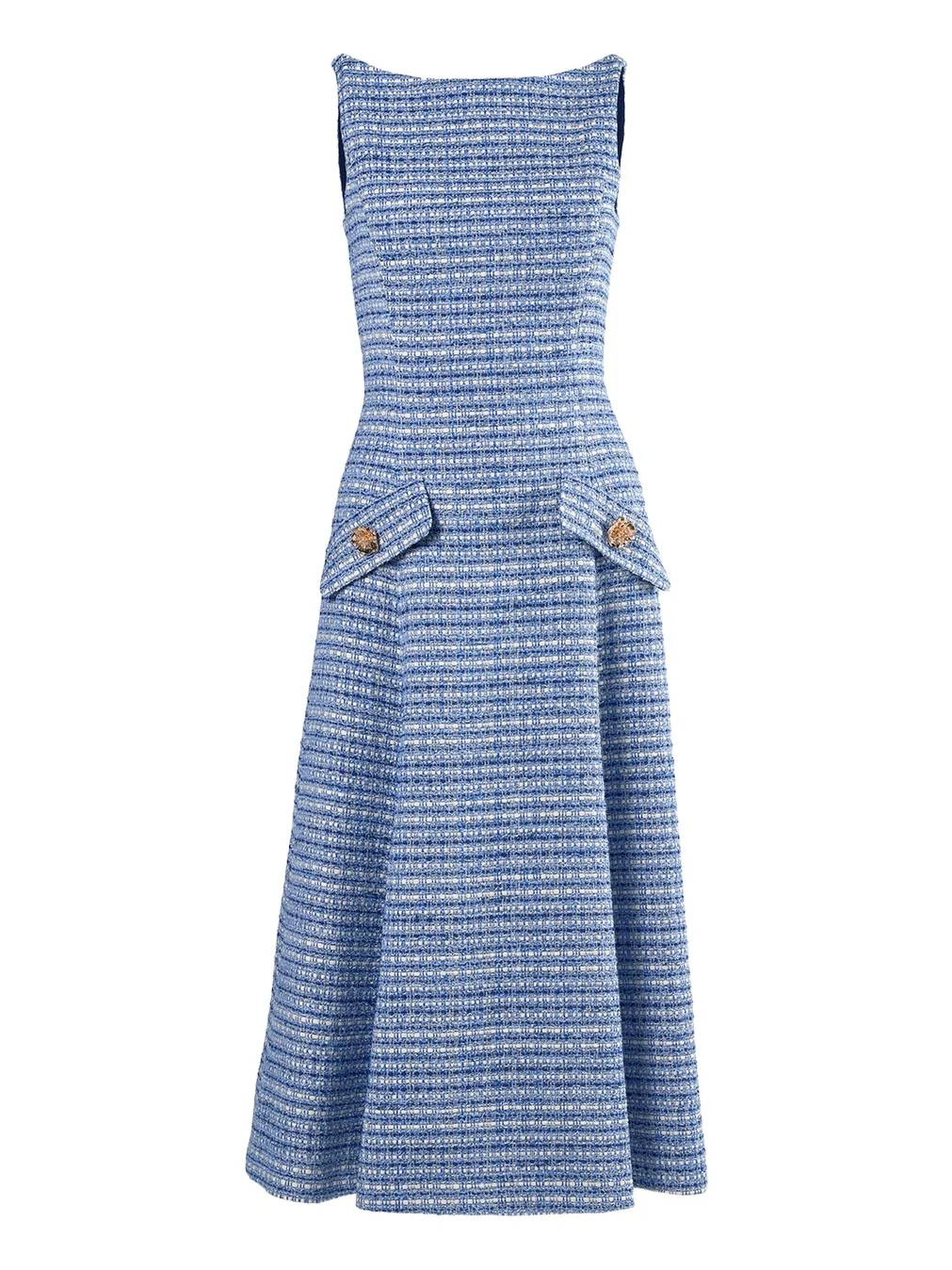 Carolina Herrera Tweed Sleeveless A-Line Dress