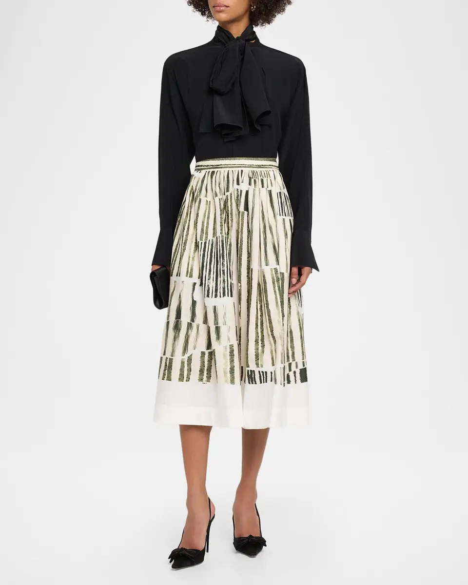 Jason Wu Collection Stripe Collage A-Line Midi Skirt | Thumbnail 2 Jason Wu Collection Stripe Collage A-Line Midi Skirt | Thumbnail 2