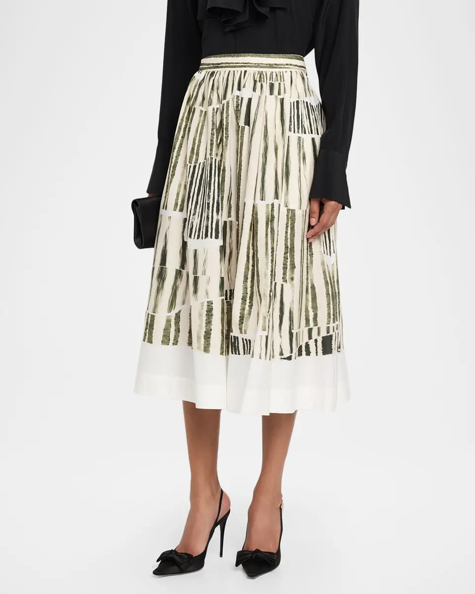 Jason Wu Collection Stripe Collage A-Line Midi Skirt | Thumbnail 4 Jason Wu Collection Stripe Collage A-Line Midi Skirt | Thumbnail 4