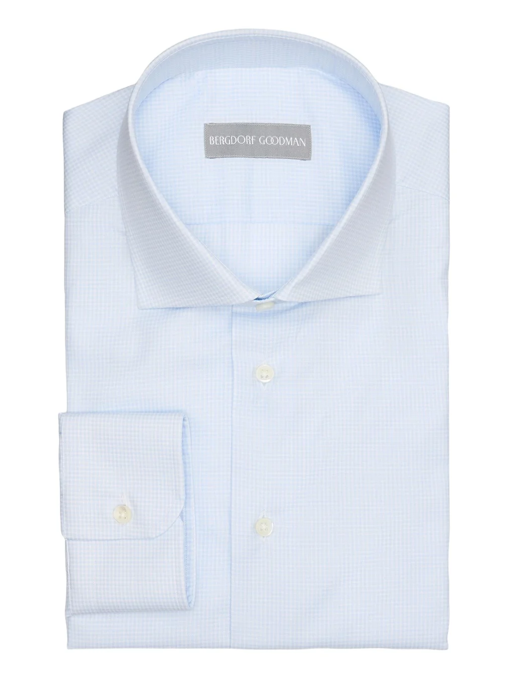 Men's Cotton Micro-Check Point Collar Dress Shirt Men's Cotton Micro-Check Point Collar Dress Shirt