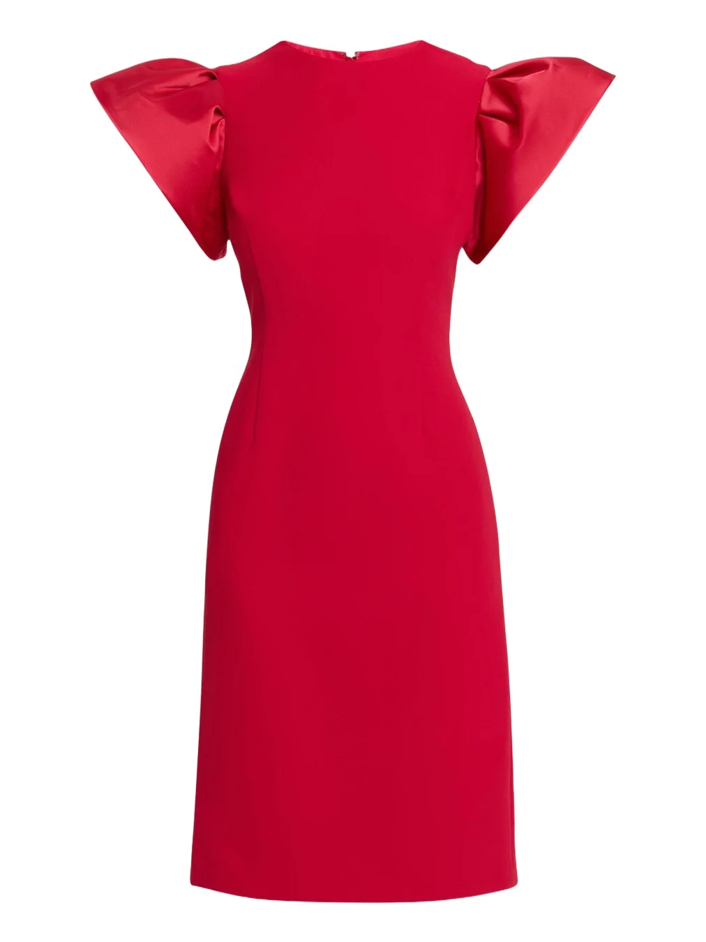 Flounce-Sleeve Crepe Sheath Dress Flounce-Sleeve Crepe Sheath Dress