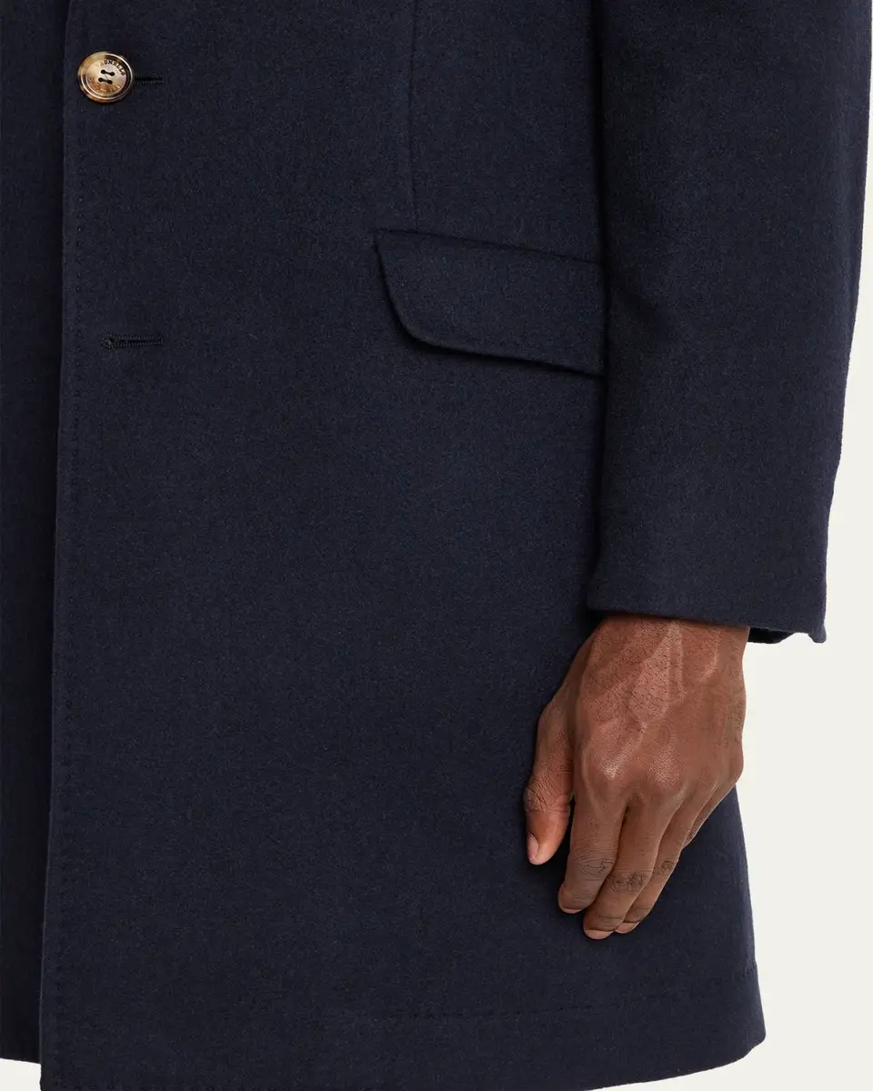 Brunello Cucinelli Men's Cashmere Single-Breasted Topcoat | Thumbnail 5 Brunello Cucinelli Men's Cashmere Single-Breasted Topcoat | Thumbnail 5