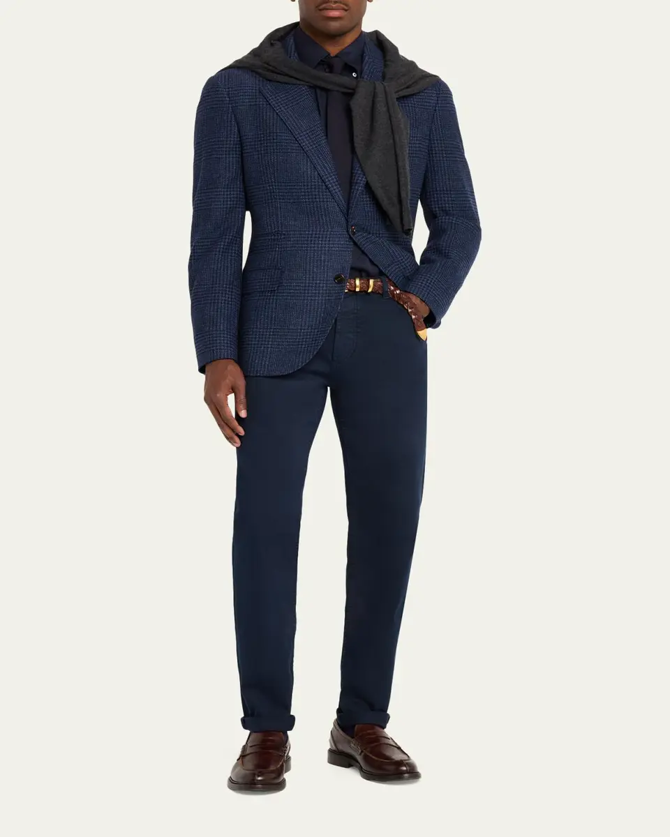 Brunello Cucinelli Men's Galles Houndstooth Check Single-Breasted Sport Coat | Thumbnail 2